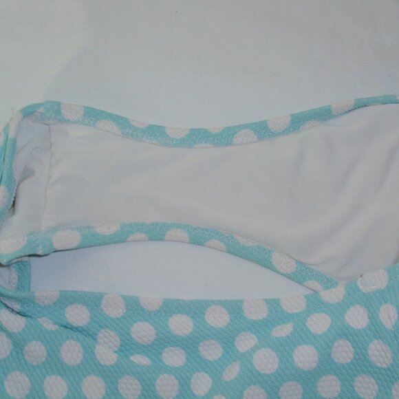Aerie Blue and White Polka Dot One piece Swim Suit One-piece Cheeky L - Picture 11 of 11
